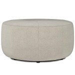 Moore 32" Contemporary Irregular Ottoman in Linen