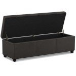 Avalon 54" Wide Contemporary Storage Ottoman Bench