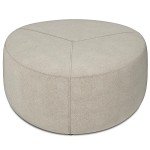Moore 32" Contemporary Irregular Ottoman in Linen