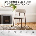 Beige Modern Upholstered Dining Chairs Set of 2