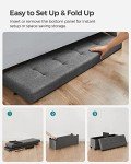 Slate Gray Foldable Storage Ottoman Bench