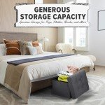 Dark Gray Storage Ottoman with Footrest Function