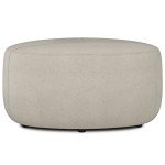 Moore 32" Contemporary Irregular Ottoman in Linen