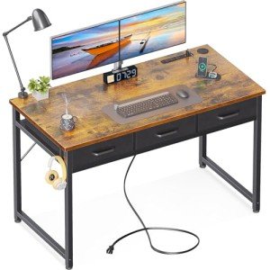 48 Inch Vintage Computer Desk with USB Ports