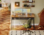 48 Inch Vintage Computer Desk with USB Ports