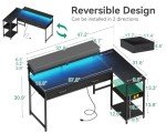 L-Shaped Gaming Desk with USB Ports and Storage