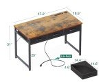 48 Inch Vintage Computer Desk with USB Ports