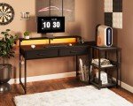 L-Shaped Gaming Desk with USB Ports and Storage