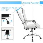 Adjustable White PU Leather Office Desk Chair