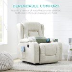 Red Power Lift Massage Recliner with USB Port