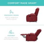 Red Power Lift Massage Recliner with USB Port