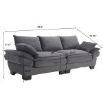 Cozy Gray Cloud Loveseat Sofa for Small Spaces