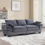 Cozy Gray Cloud Loveseat Sofa for Small Spaces
