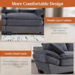 Cozy Gray Cloud Loveseat Sofa for Small Spaces