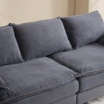 Cozy Gray Cloud Loveseat Sofa for Small Spaces