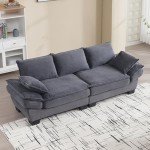 Cozy Gray Cloud Loveseat Sofa for Small Spaces
