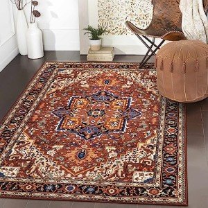 Moynesa Ultra-Thin Washable Oriental Area Rug 3x5