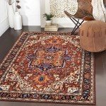 Moynesa Ultra-Thin Washable Oriental Area Rug 3x5