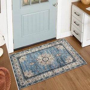 Lahome Floral Medallion Area Rug - 2x3 Blue