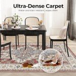 WITSHOCK 8x10 Vintage Washable Area Rug