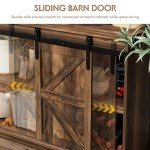 Shahoo Farmhouse Sideboard Buffet Cabinet with Barn Doors