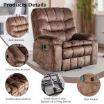 Large Power Lift Recliner with Massage and Heat