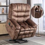 Large Power Lift Recliner with Massage and Heat