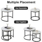 Round Nesting Coffee Table Set with Steel Frame