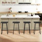 Set of 2 Industrial Bar Stools with Footrest