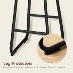 Set of 2 Industrial Bar Stools with Footrest