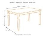 Whitesburg Cottage Dining Table for 6, Brown/White