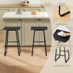 Set of 2 Industrial Bar Stools with Footrest