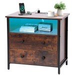 Tykacna 27" LED Night Stand with Charging Station