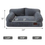 Cozy Gray Plush Pet Sofa Bed for Cats & Dogs