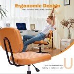 Comfy Armless Office Chair with Wheels and Lumbar Support