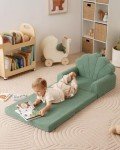 Kids 2-in-1 Soft Couch and Lounger in Green