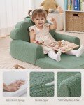 Kids 2-in-1 Soft Couch and Lounger in Green