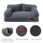 Cozy Gray Plush Pet Sofa Bed for Cats & Dogs