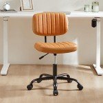 Comfy Armless Office Chair with Wheels and Lumbar Support