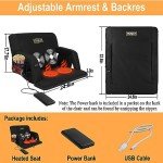 Heated Massage Reclining Stadium Seat with Power Bank
