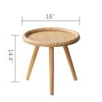 Boho Rattan Round Coffee Table for Living Room