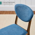 Mid-Century Modern Upholstered Dining Chairs - Set of 2