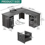 YITAHOME 60-Inch L-Shaped Corner Desk with Storage