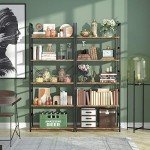 NUMENN 5-Tier Vintage Bookshelf for Home or Office