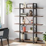 Tribesigns Vintage Industrial 5-Tier Bookshelf 72