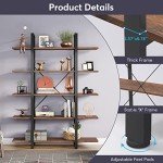 Tribesigns Vintage Industrial 5-Tier Bookshelf 72