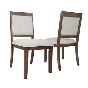 Neutral Textured Upholstered Dining Chairs - Set of 2
