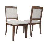 Neutral Textured Upholstered Dining Chairs - Set of 2