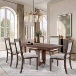 Neutral Textured Upholstered Dining Chairs - Set of 2