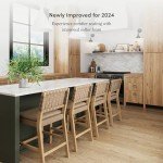 Mid-Century Modern Leather Bar Stool - 24